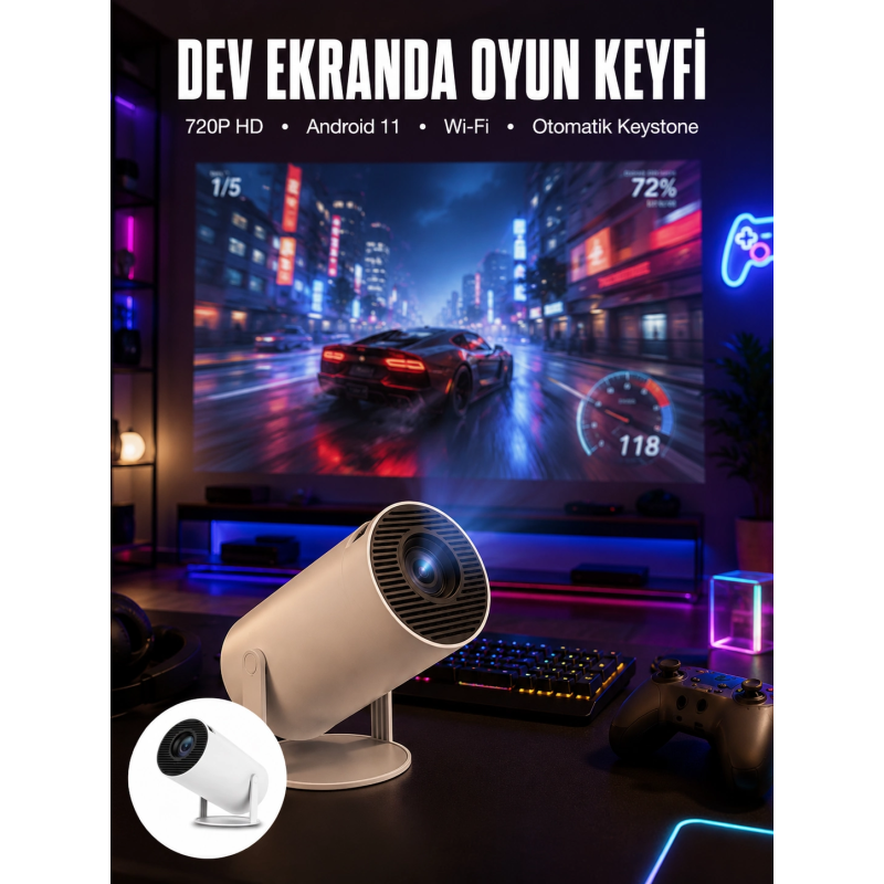 Hdmı Ve Full Hd Teknolojili 160 Ansı Lümen Kablosuz Projeksiyon Yeni Nesil Hdmı Ve Full Hd Teknolojili 160 Ansı Lümen Kablosuz Projeksiyon Yeni Nesil
