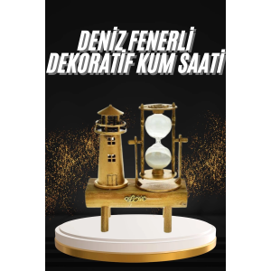 Hediyelik Eşya Retro Deniz Fenerli Kum Saati Ahşap Görünümlü Dekoratif Eşya