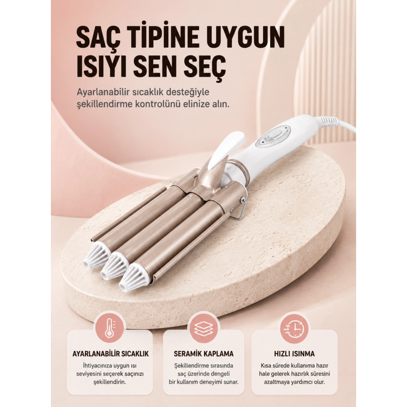 Her Saç Tipine Uygun, Hızlı Isınan Bukle Yapıcı – Evde Kuaför Kalitesinde Sonuç Yeni Nesil Her Saç Tipine Uygun, Hızlı Isınan Bukle Yapıcı – Evde Kuaför Kalitesinde Sonuç Yeni Nesil