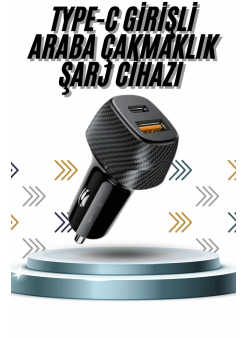 Hızlı Oto Şarj Cihazı 38w Çift Girişli Hızlı Şarj Oto Çakmaklık Type-c