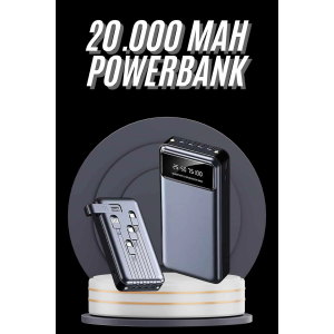 Hızlı Şarj Özellikli 20.000 Mah Dijital Göstergeli Usb Girişli Android Ve İos Uyumlu Powerbank