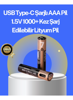 Hızlı Şarj Teknolojili Usb Şarjlı Aaa Pil – 40 Dakikada Tam Şarj