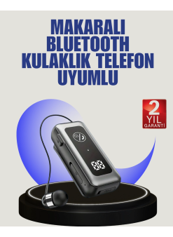 İçi Sarılabilen Kablo Ve Yaka Klipsli Bluetooth Kulaklık