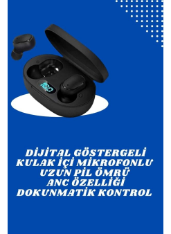 İkili Bluetooth Kulaklık Dijital Göstergeli Uzun Pil Ömrü Yüksek Ses Kaliteli
