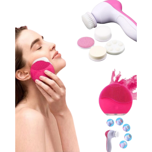 İkili Cilt Bakım Seti 5 Başlıklı Yüz Temizleme Ve Masaj Aleti Canlandırıcı Ve Onarıcı