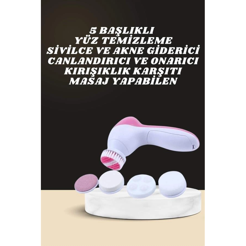 İkili Cilt Bakım Seti 5 Başlıklı Yüz Temizleme Ve Masaj Aleti Canlandırıcı Ve Onarıcı İkili Cilt Bakım Seti 5 Başlıklı Yüz Temizleme Ve Masaj Aleti Canlandırıcı Ve Onarıcı