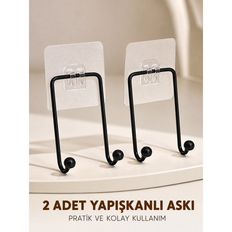 İkili Duvar Tipi Yapışkanlı Askılık Pratik Ev Düzenleme Askısı İkili Duvar Tipi Yapışkanlı Askılık Pratik Ev Düzenleme Askısı