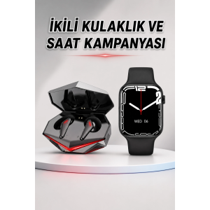 İkili Set Dev Kampanya Ucuz Kulaklık Ucuz Akıllı Saat Gürültü Önleyici Uzun Pil Ömrü