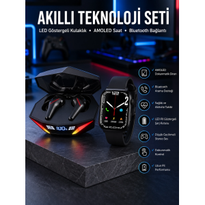 İkili Set Dev Kampanya Ucuz Kulaklık Ucuz Akıllı Saat Gürültü Önleyici Uzun Pil Ömrü