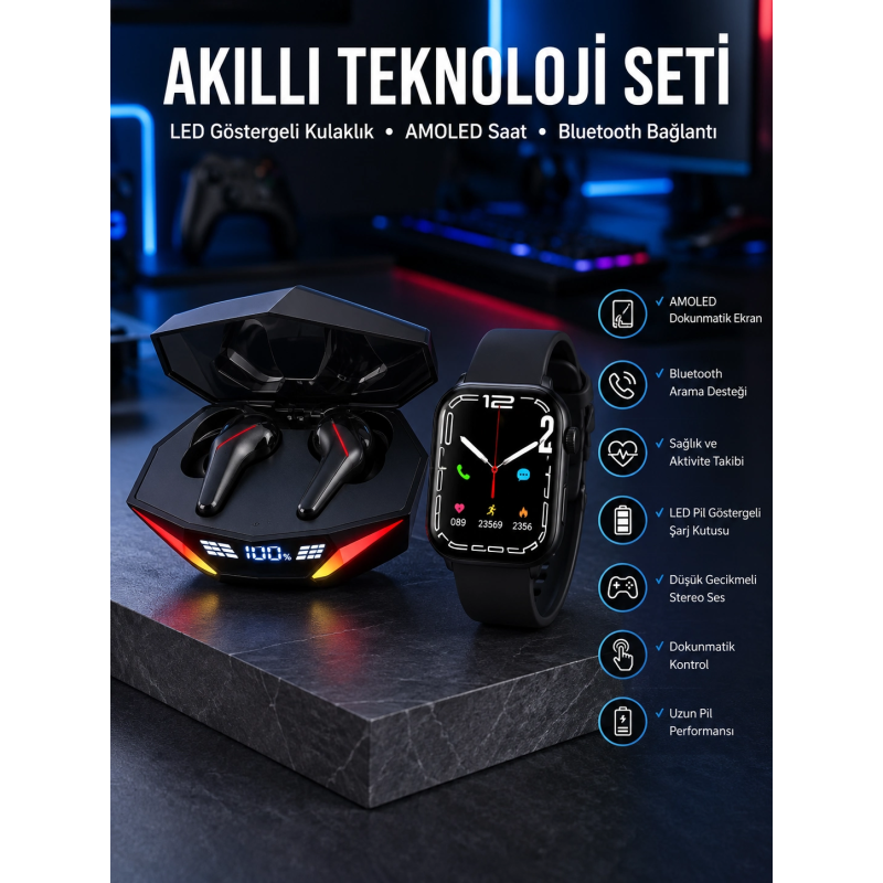 İkili Set Dev Kampanya Ucuz Kulaklık Ucuz Akıllı Saat Gürültü Önleyici Uzun Pil Ömrü İkili Set Dev Kampanya Ucuz Kulaklık Ucuz Akıllı Saat Gürültü Önleyici Uzun Pil Ömrü