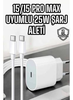 İos Uyumlu Type-c Girişli Hızlı Şarj 15/15 Pro Max Adaptör Ve Kablosu