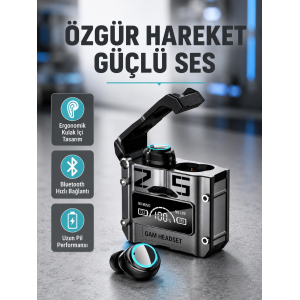 Ipx5 Su Geçirmez Kablosuz Bluetooth Kulaklık – Powerbank Şarj Kutulu, Düşük Gecikmeli Oyun Modu