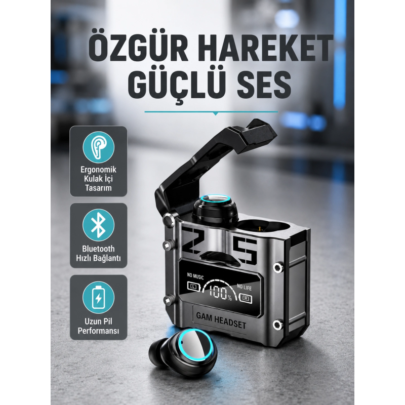 Ipx5 Su Geçirmez Kablosuz Bluetooth Kulaklık – Powerbank Şarj Kutulu, Düşük Gecikmeli Oyun Modu Ipx5 Su Geçirmez Kablosuz Bluetooth Kulaklık – Powerbank Şarj Kutulu, Düşük Gecikmeli Oyun Modu