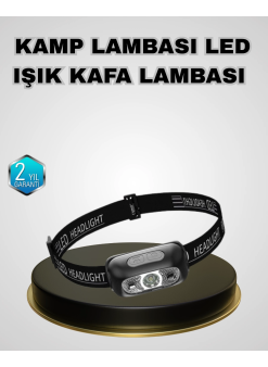 Ipx5 Su Geçirmez Şarjlı Led Kafa Feneri | Hareket Sensörlü, Ayarlanabilir 60° Far