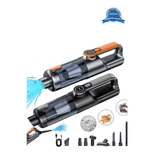 Işıklı Araç Süpürgesi Kablosuz 22.000 Pascal Çekim Gücü Vakum Ve Üfleme 2in1 10başlık Metal Filtreli