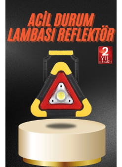 Işıklı İkaz Lambası Reflektör Şarjlı Işıklı Üçgen Led Acil Durum Feneri