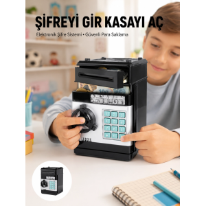 Işıklı Sesli Şifreli Atm Görünümlü Kasa Kumbara