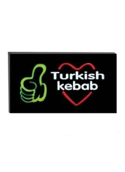 Işıklı Tak Çalıştır Hazır Tabela Turkish Kebap