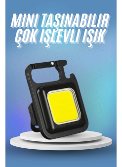 Işıldak Usb Şarjlı Cep El Feneri Taşınabilir Mini Led Işık Çok Fonksiyonlu