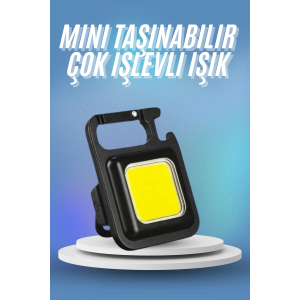 Işıldak Usb Şarjlı Cep El Feneri Taşınabilir Mini Led Işık Çok Fonksiyonlu