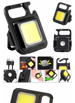 Işıldak Usb Şarjlı Cep El Feneri Taşınabilir Mini Led Işık Çok Fonksiyonlu