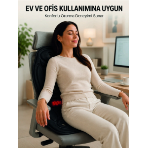 Isısıtmalı Titreşimli Masaj Koltuk Minderi Sırt Bel Boyun Destekli
