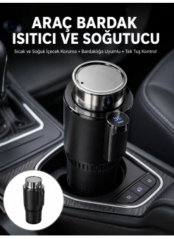Isıtma Soğutma Özellikli Araç Bardaklığı Çakmak Girişli Akıllı Yeni Nesil