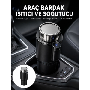 Isıtma Soğutma Özellikli Araç Bardaklığı Çakmak Girişli Akıllı Yeni Nesil