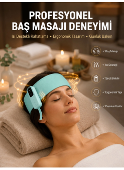 Isıtmalı Baş Masaj Aleti Rahatlatıcı Ve Stres Giderici Tasarım Yeni Nesil