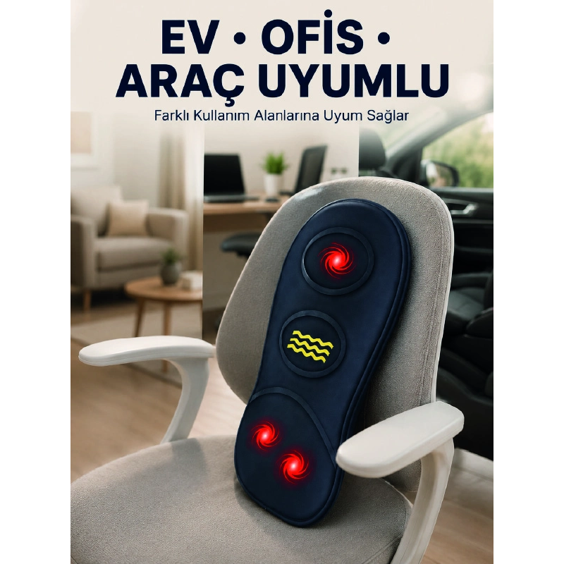 Isıtmalı Bel Masaj Minderi Ev Ofis Araç Uyumlu Titreşimli Destek Isıtmalı Bel Masaj Minderi Ev Ofis Araç Uyumlu Titreşimli Destek