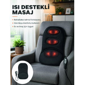 Isıtmalı Masaj Minderi  Masaj Motoru, Kablolu Kumanda Ve Çoklu Masaj Modu