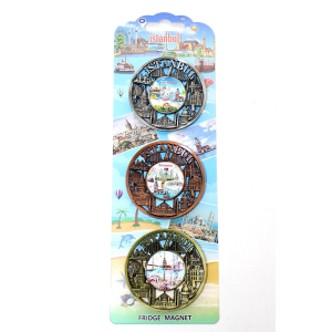 İstanbul Temalı Metal Magnet 3'lü Set Alk2890