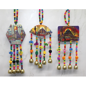 İstanbul Temalı Renkli Boncuklu Asmalı Rüzgar Çanı Alk4572