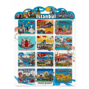 İstanbul Temalı Silikon Buzdolapı Süsü Magnet 12'li Set Alk5806