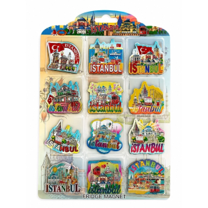 İstanbul Temalı Silikon Buzdolapı Süsü Magnet 12'li Set Alk5814