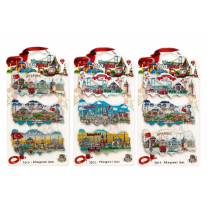 İstanbul Temalı Silikon Buzdolapı Süsü Magnet 3'lü Set Alk5811