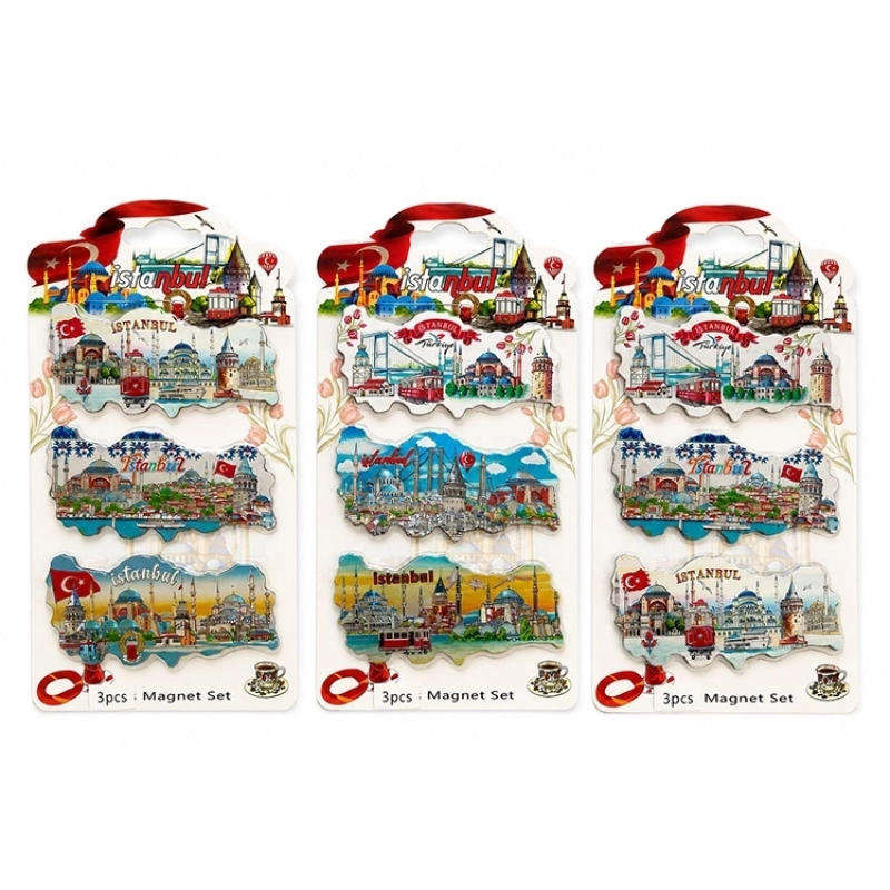 İstanbul Temalı Silikon Buzdolapı Süsü Magnet 3'lü Set Alk5811 İstanbul Temalı Silikon Buzdolapı Süsü Magnet 3'lü Set Alk5811