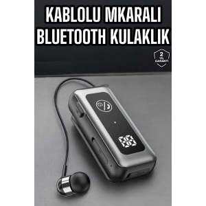 Kablolu Bluetooth Kulaklık Kulak İçi Stereo Mikrofonlu Dijital Göstergeli