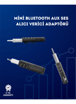 Kablolu Hoparlör Ve Kulaklıklar İçin Bluetooth Adaptör | Mini Boy, Klipsli, Taşınabilir