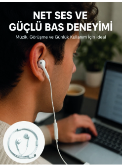Kablolu Type C Kulak İçi Kulaklık Kristal Netliğinde Ses Kalitesi Yeni Nesil