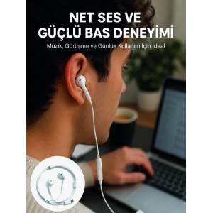 Kablolu Type C Kulak İçi Kulaklık Kristal Netliğinde Ses Kalitesi Yeni Nesil