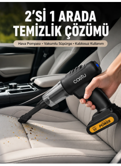 Kablosuz Araç El Süpürgesi Hava Pompası Kombinasyon