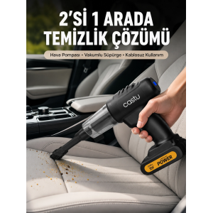 Kablosuz Araç El Süpürgesi Hava Pompası Kombinasyon