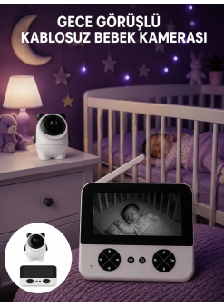 Kablosuz Bebek Kamera Sistemi Ninni Ve Alarm Özellikli Yeni Nesil