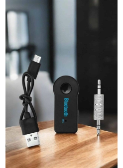 Kablosuz Bluetooth Aux Araç Kiti Siyah Hafıza Kartlı