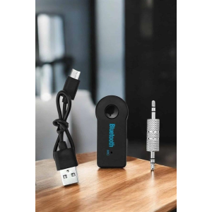 Kablosuz Bluetooth Aux Araç Kiti Siyah Hafıza Kartlı