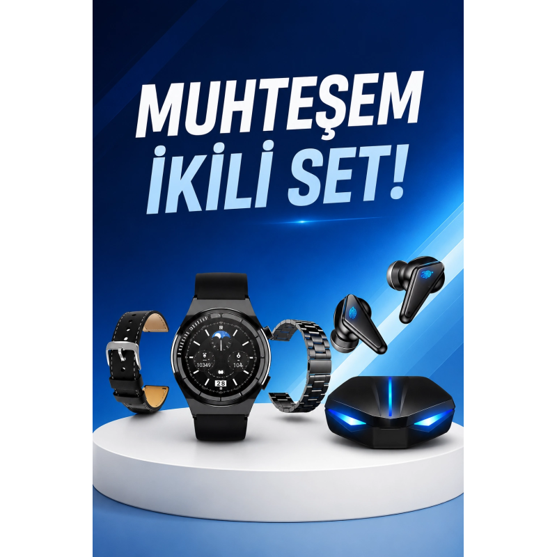 Kablosuz Bluetooth Bağlantılı Kulaklık Ve Dokunmatik Ekran Akıllı Saat Arama Cevaplama Kablosuz Bluetooth Bağlantılı Kulaklık Ve Dokunmatik Ekran Akıllı Saat Arama Cevaplama