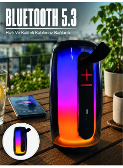 Kablosuz Bluetooth Hoparlör Rgb Ambiyans Işıklı Usb Ve Tf Kart Destekli