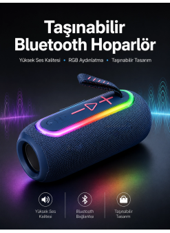 Kablosuz Bluetooth Hoparlör Uzun Pil Ömrü Taşınabilir