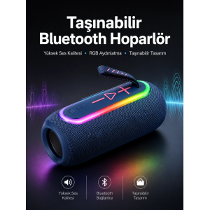 Kablosuz Bluetooth Hoparlör Uzun Pil Ömrü Taşınabilir